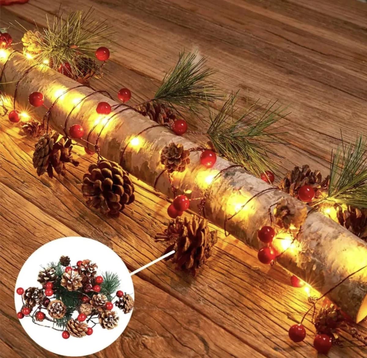 Guirnalda Navideña Piñas USB-Eléctrica - Imagen 3