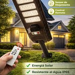 Foco LED Solar 400W ~ Poste con sensor de movimiento