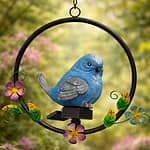 Blue Bird en Aro Floreado - Energía Solar